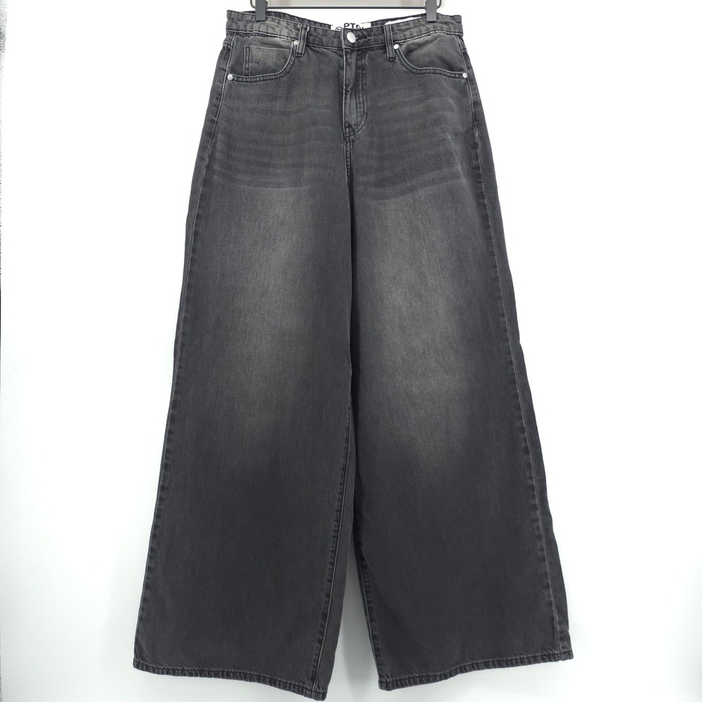 PTCL Women Jeans Wide Leg 29 Faded Black High Rise Ethikal Brand PL1795GRY